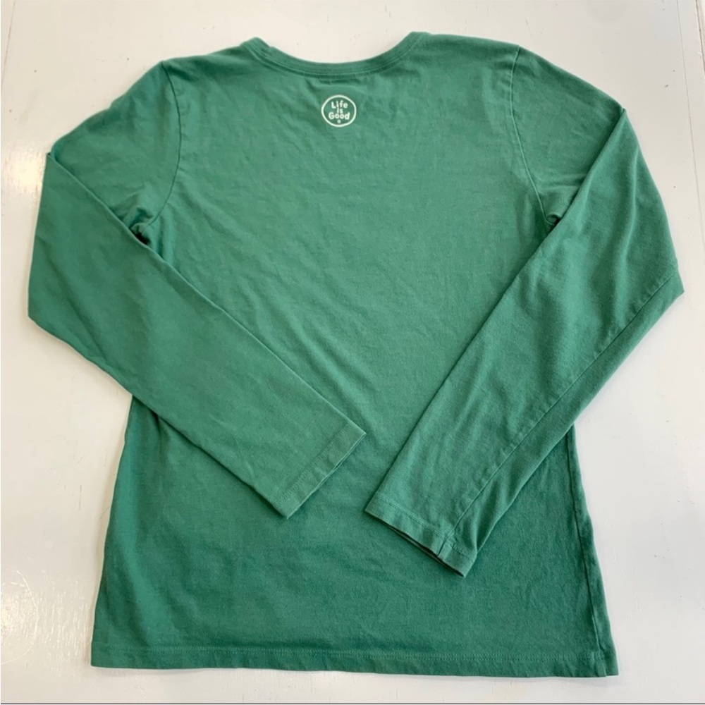 Life Is Good Green Long Sleeve Tee with Dog Graphic - Picture 7 of 7
